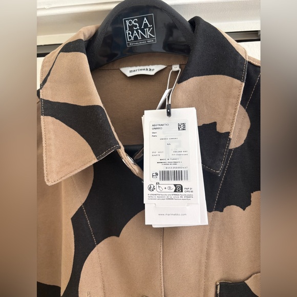 Marimekko Abstraktio Unikko cotton shirt jacket with snap buttons Size 44 - Picture 3 of 7